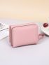 PU Small Wallet Letter Graphic Flap Pink