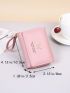 PU Small Wallet Letter Graphic Flap Pink