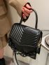 Mini Chain Decor Quilted Flap Square Bag