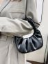 Minimalist Ruched Bag Ruched Bag Cloud Ruched Handbag Solid Color Shoulder Bag Women's PU Underarm Purse