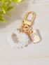 Faux Pearl & Heart Decor Bag Charm Keychain Car Pendant Phone Ornament
