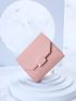 Metal Decor Fold Over Small Wallet
