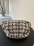 Houndstooth Pattern Clutch Bag