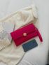 Neon Pink Flap Felt Square Bag