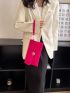 Neon Pink Flap Felt Square Bag