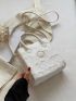 Mini Letter Patch Decor Fuzzy Square Bag