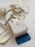Mini Letter Patch Decor Fuzzy Square Bag