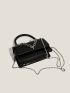 Mini Crocodile Embossed Flap Chain Square Bag