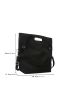 Black Square Bag Minimalist Double Handle With Small Wallet