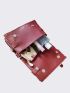 Fluffy Edge Design Buckle Decor Square Bag
