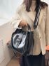 3pcs Stitch Detail Top Handle Bag Set