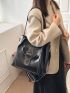 3pcs Stitch Detail Top Handle Bag Set