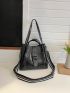 3pcs Stitch Detail Top Handle Bag Set