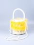 Mini Faux Pearl Decor Bucket Bag With Inner Pouch