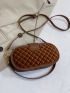 Geometric Quilted Baguette Bag