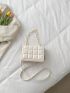 Mini Geometric Embossed Chain Decor Flap Square Bag