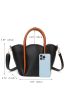 Mini Scallop Trim Satchel Bag With Square Bag