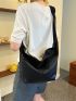 Oversized Hobo Bag Solid Color
