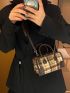 Mini Plaid Pattern Square Bag