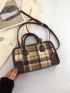 Mini Plaid Pattern Square Bag