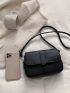 Small Flap Saddle Bag Minimalist Black