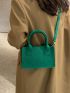 Stitch Detail Double Handle Square Bag