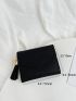 Litchi Embossed Heart & Tassel Decor Small Wallet