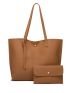 Tassel Decor Shoulder Tote Bag With Purse, Mothers Day Gift For Mom