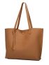 Tassel Decor Shoulder Tote Bag With Purse, Mothers Day Gift For Mom