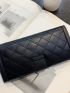 Quilted Buckle Decor Long Wallet
