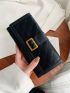 Quilted Buckle Decor Long Wallet