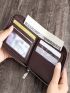 Letter Print Small Wallet Brown With Zipper For Daily