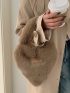 Letter Detail Heart Design Fluffy Novelty Bag