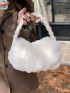 Braided Detail Fluffy Ruched Bag