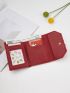 Bow Decor Snap Button Small Wallet