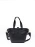 Litchi Embossed Twist Lock Square Bag With Pompom Charm