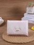 Geometric Pattern Letter Label Detail Small Wallet