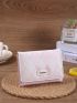 Geometric Pattern Letter Label Detail Small Wallet