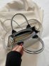 Metallic Crocodile Embossed Letter Detail Square Bag