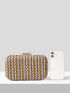 VCAY Color Block Straw Bag