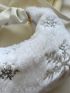Sequin Snowflake Decor Ruched Detail Fluffy Hobo Bag