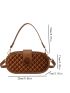 Quilted Detail Oval Design Baguette Bag