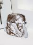 3pcs Marble Pattern Functional Backpack Set