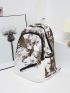 3pcs Marble Pattern Functional Backpack Set