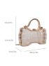 Mini Rhinestone Decor Contrast Binding Chain Novelty Bag