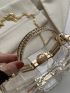 Mini Rhinestone Decor Contrast Binding Chain Novelty Bag