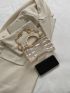 Mini Rhinestone Decor Contrast Binding Chain Novelty Bag