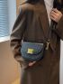 Mini Crocodile Embossed Flap Saddle Bag