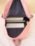4pcs Gingham & Letter Graphic Cartoon Ear Decor Functional Backpack Set