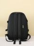 4pcs Gingham & Letter Graphic Cartoon Bear Decor Functional Backpack Set